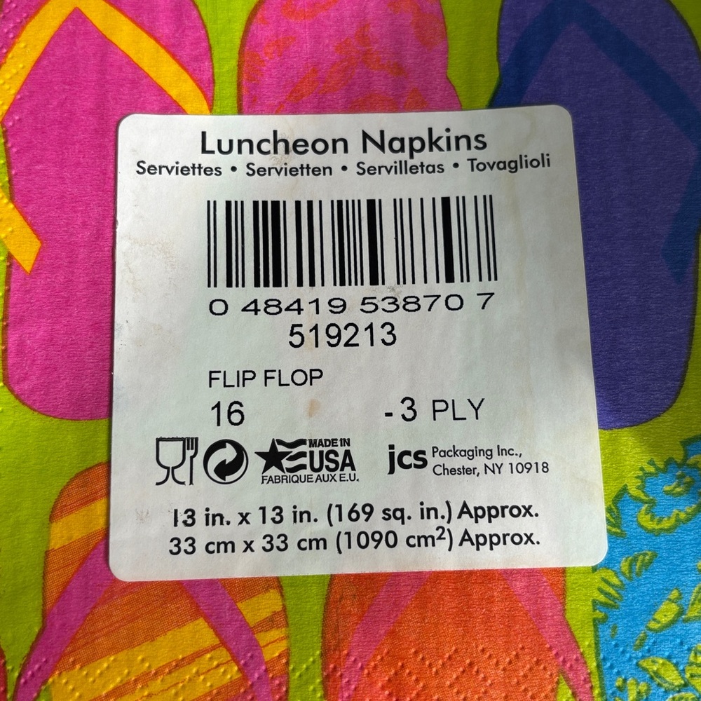 Vibrant Flip-Flop Party Plates and Napkins Set - Picture 5 of 7
